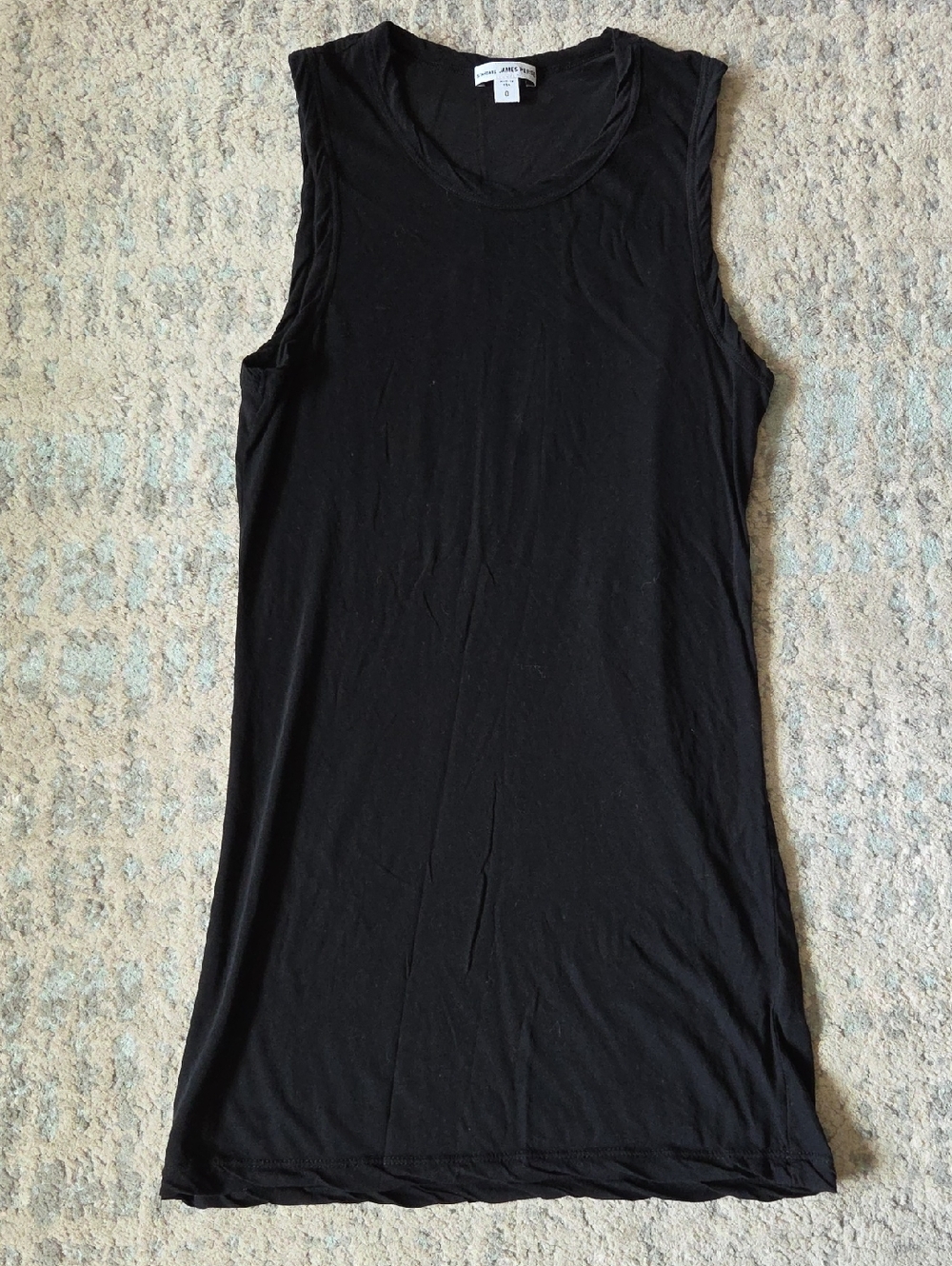 James Perse Black Jersey Tank Dress - Minimal Silhouette